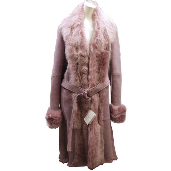 完成品 ロエベ ムートン ロング コート ベルト付き 羊革 美品 - 通販