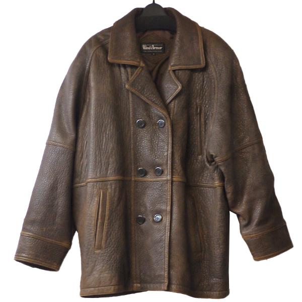 WIND ARMOR Leather Jacket Car Coat M Black Leather – 日本然