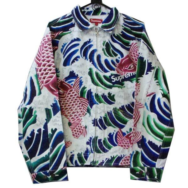 美品 シュプリーム 鯉 Supreme Waves Work Jacket ジャケット Lサイズ 