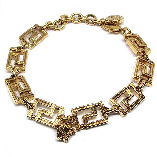 美品 ヴェルサーチ VERSACE グレカ ブレスレット メデューサ ゴールド 