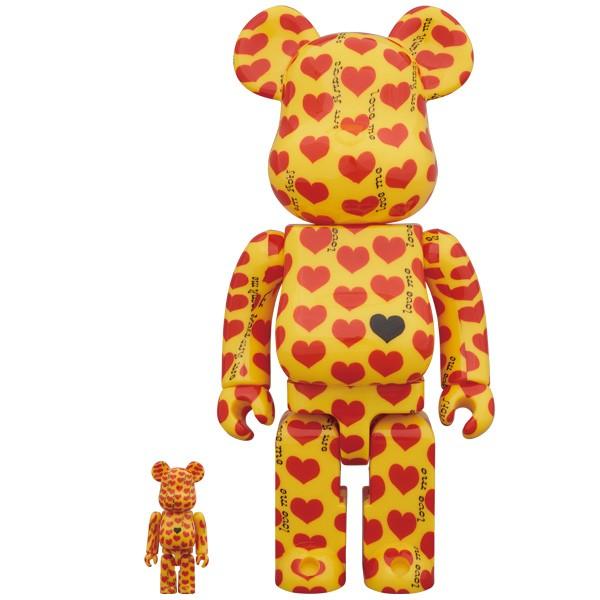 MEDICOM TOY BE@RBRICK Yellow Heart 100% & 400％ : MEDICOM