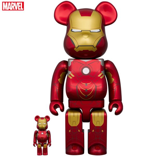 MEDICOM TOY BE@RBRICK IRON MAN MARK IV 100% & 400 MEDICOM TOY BE@RBRICK IRON MAN MARK IV 100% & 400