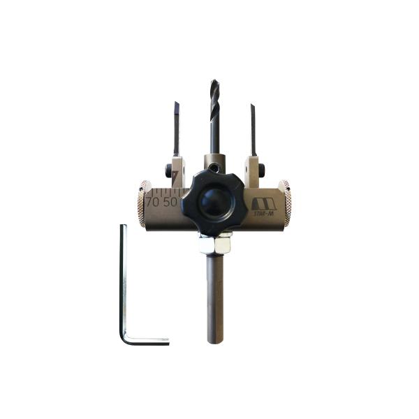 【商品概要】適用機種:電気ドリル適正回転数:1500回転/分以下穴径サイズ:25~75mm適用材:一般木材、構造用合板28mm厚、石こうボード【商品説明】【商品詳細】ブランド：スターエム商品種別：自由錐商品名：スターエム 構造用合板、石こう...