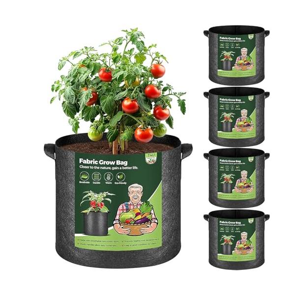【商品概要】【商品説明】【商品詳細】ブランド：T4U商品種別：DIY・工具・ガーデン商品名：T4U 不織布プランター 布鉢 持ち手付き 7ガロン (26L) 34cm x 29cm 5個セット 不織布ポット フェルト 栽培袋 厚手 植え袋 ...