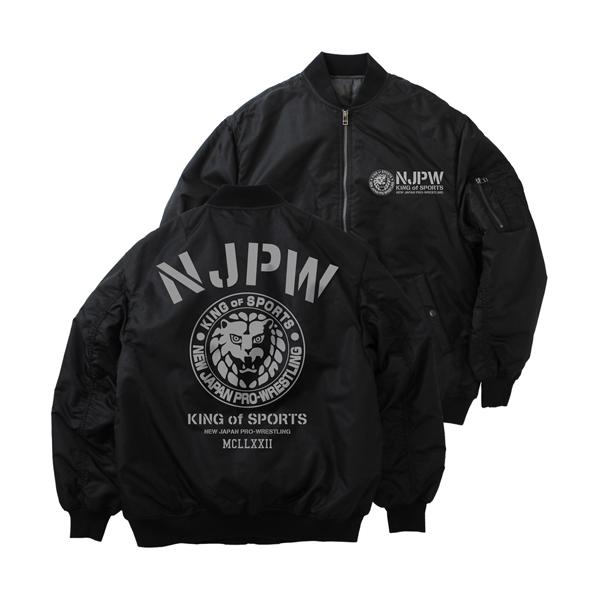 コスパ 新日本プロレスリング ライオンマーク MA-1ジャケット BLACK