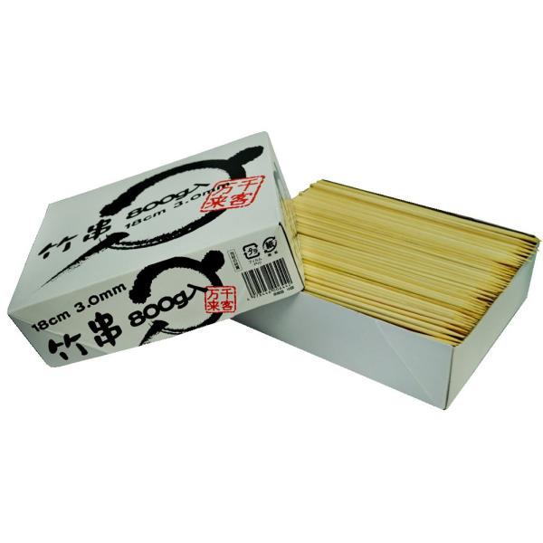 他サイト： 業務用 竹串 3mm 18cm 箱入 約800本 約0.8kg入 折れにくい 00644の商品画像
