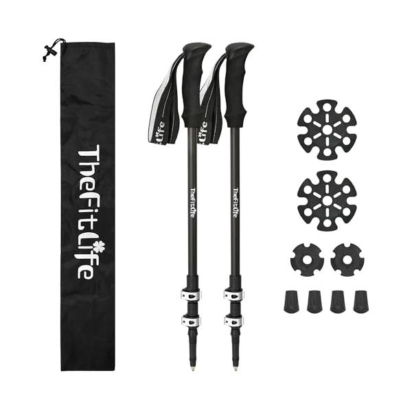 【在庫セール】TheFitLife トレッキングポール カーボン 登山 ストック TheFitLife トレッキングポール カーボン 登山 ストック 軽量 57
