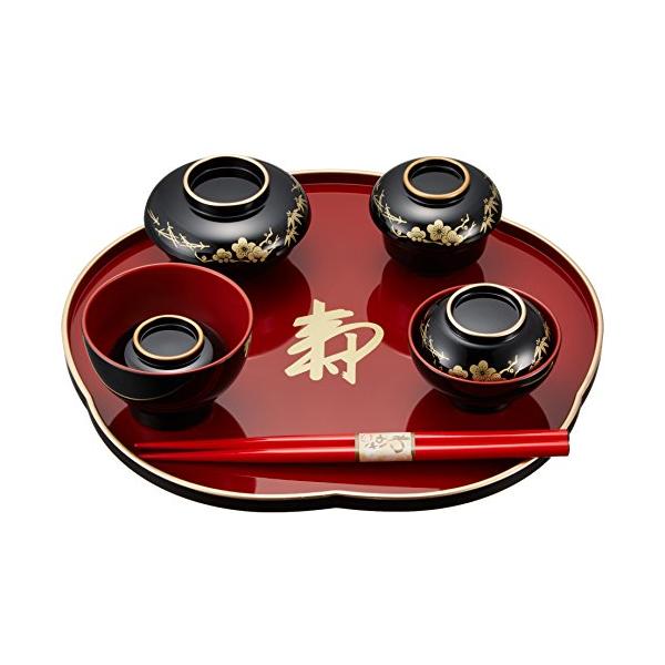 他サイト： アイプラス お食い初めお祝膳 黒内朱 松竹梅 女の子の商品画像