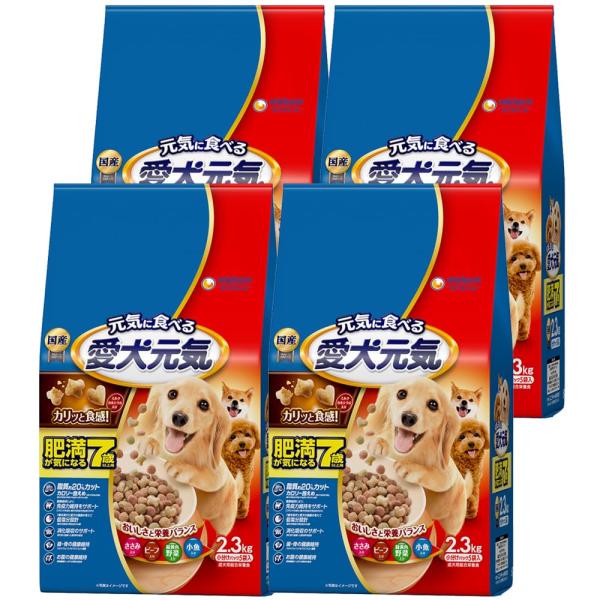 【商品概要】本体サイズ (幅X奥行X高さ) :24×18×36cm本体重量:2.385kg原産国:日本【商品説明】【商品詳細】ブランド：愛犬元気商品種別：ペット用品商品名：愛犬元気 肥満が気になる7歳以上用 ささみ・ビーフ・緑黄色野菜・小魚...