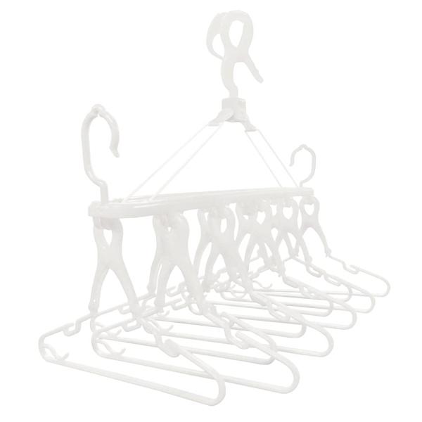 【商品概要】たがい違いに干せるので乾きやすい！取り外しができるので干しやすい！掛けたまま折りたためるので取り込みやすい！室内干しに便利なフック付き！低い位置でもサイドフックで対応！本体サイズ：360×538×490H mm【商品説明】【商品...