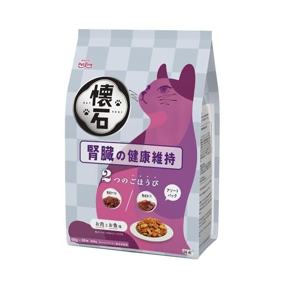 【商品概要】本体サイズ(幅×奥行×高さ)：18×11.5×23.5cm本体重量：600g原産国：日本【商品説明】【商品詳細】ブランド：懐石商品種別：ペット用品商品名：ペットライン 懐石 2つのごほうび 腎臓の健康維持 キャットドライ 総合栄...