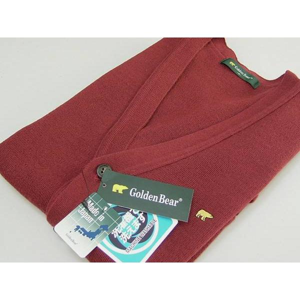 ゴールデンベア Golden Bear メンズ M ベスト ウール混 日本製 レッド 洗濯OK 040