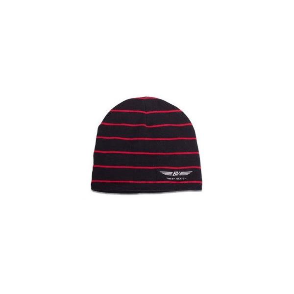 Titleist BV Wings Striped Beanie Cap-Black+Red Stripes ボーケイ ウィングス ストライプ ビーニー ニットキャップ