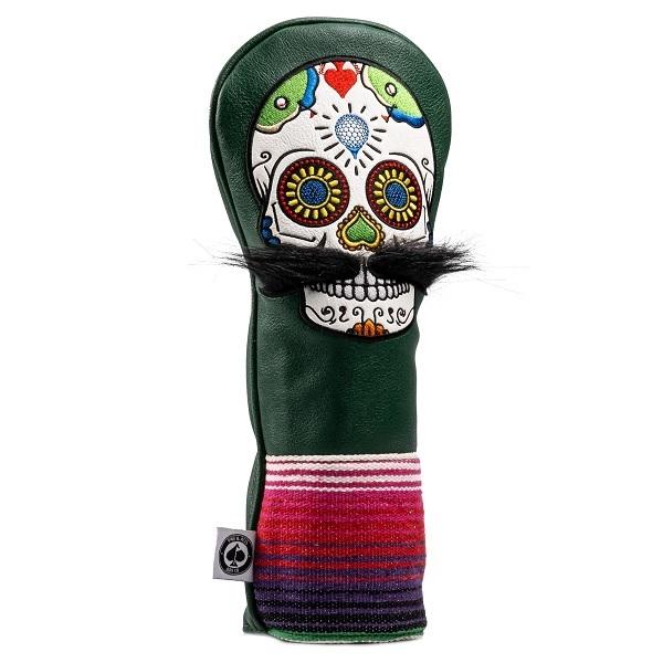Pins ＆ Aces Mustache Sugar Skull - Fairway Cover ピン & エース マスターシュ シュガー スカル フェアウェイ ヘッドカバー Pins ＆ Aces Mustache Sugar Skull - Fairway Cover ピン & エース