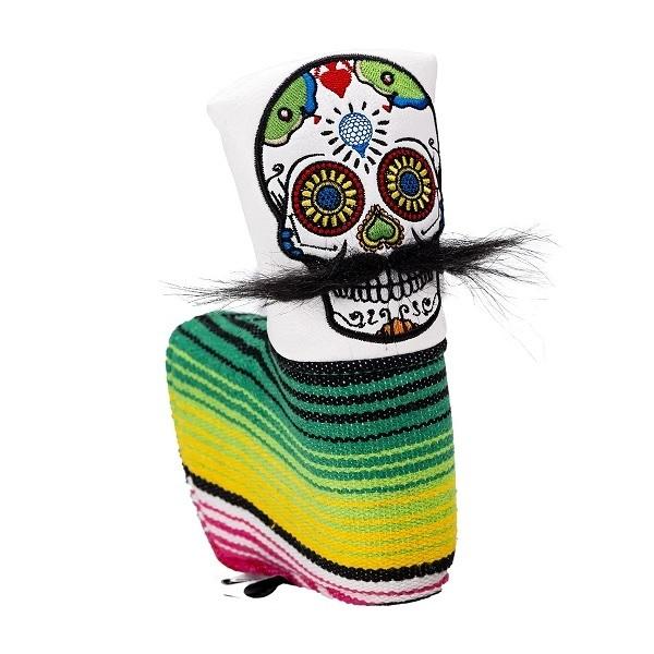 Pins ＆ Aces Mustache Sugar Skull - Putter Cover ピン &amp; エース マスターシュ シュガー スカル パター ヘッドカバー