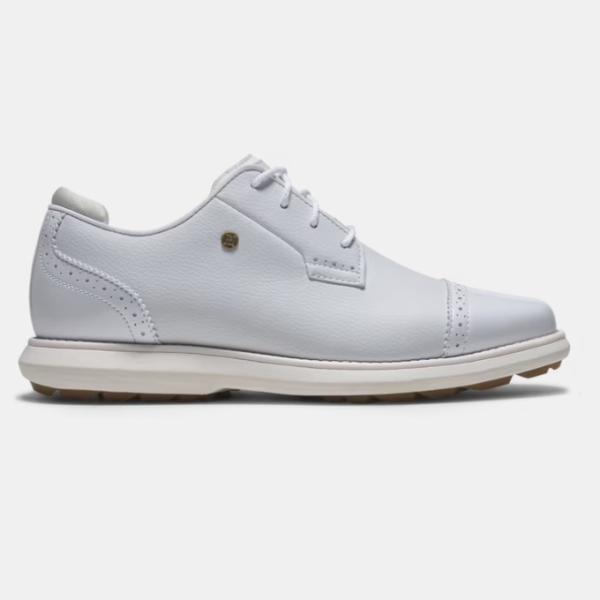 FootJoy Traditions Cap Toe Spikeless Women’s Golf Shoes - Frosty White フットジョイ トラディションズ スパイクレス レディース シューズ 98237