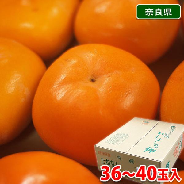 奈良県産 種無し柿 秀品 M〜Lサイズ （36〜40玉） 約7.5kg （箱） 種