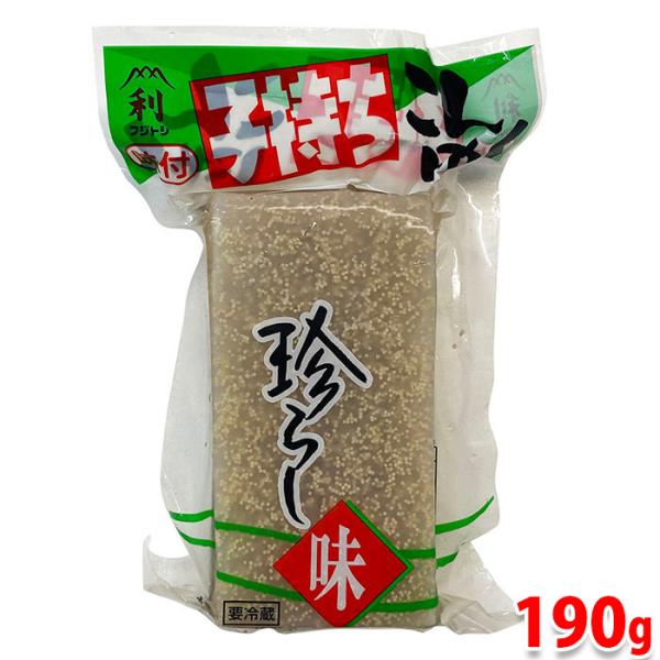 国産の蒟蒻芋を使用し、プチプチとした食感がクセになる「子持ちこんにゃく」です。おいしく味付けしてありますので、良〜く冷やして厚目に切って、お刺身としてお召し上がり下さい。揚げ物・天ぷら・たこ焼きにもよく合います。