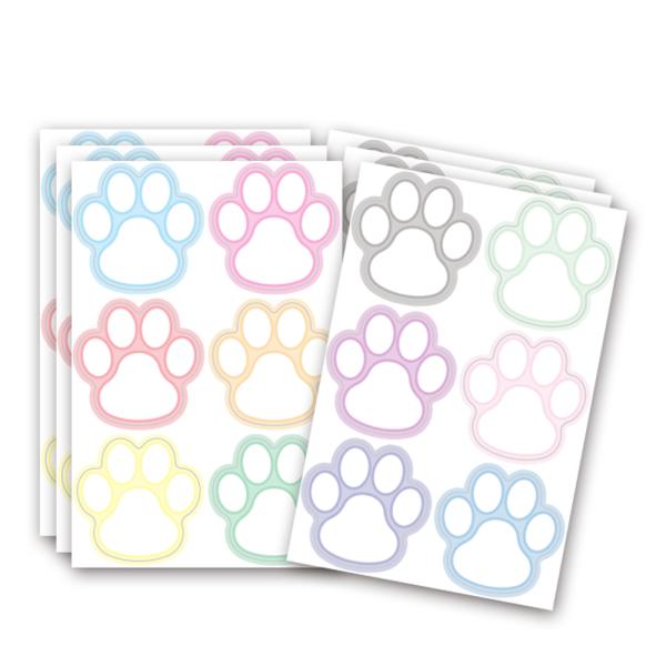 色紙シール 肉球12柄×3組 卒業 卒団 引退 寄せ書きアルバム 表紙 プチギフト 犬好き 猫好き