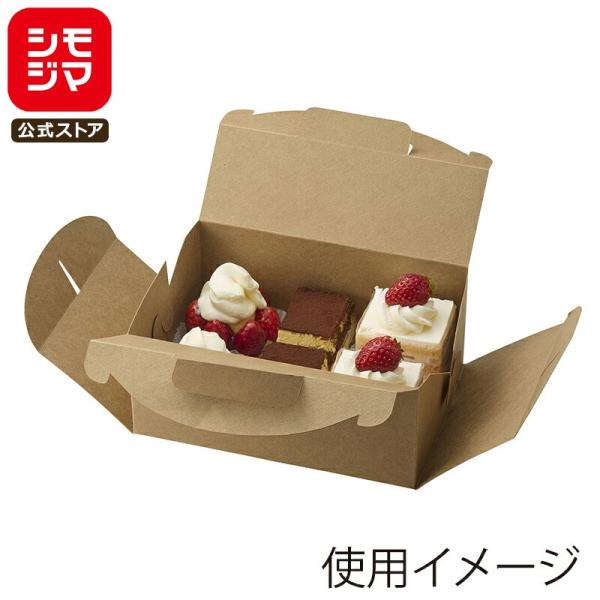 新品 ケーキボックス 未晒し ミニ クラフト ケーキ箱 デコ箱 HEIKO（ヘイコー） ケーキボックス アーチハンド キャリーケーキ箱