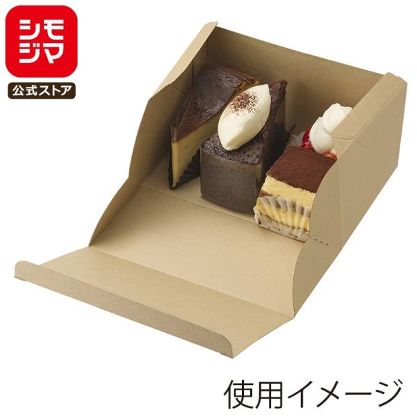 JANコード:4901755033748 シモジマコード:004248401材質:未晒クラフト紙サイズ:外寸:105×150×高90mmナチュラルなクラフトテイストのケーキ箱です。カットケーキ2~3個が目安です。3層構造のため、強度が高いパ...