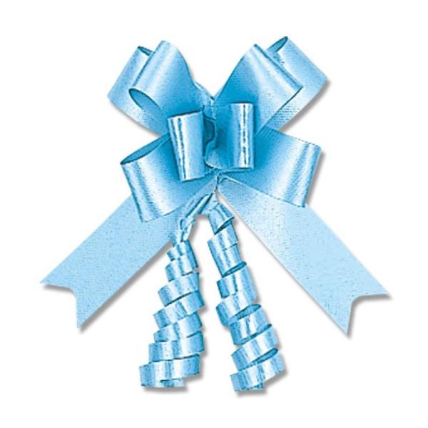 簡単 リボンボウ 50個 ラッピング リボン巾22mm ライトブルー 川崎