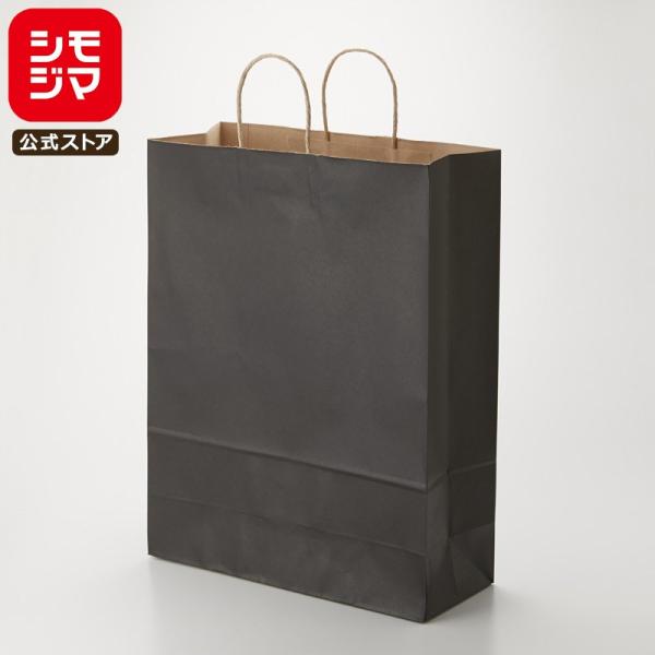 シモジマ HEIKO 紙袋 手提げ紙袋 25チャームバッグ KA 未晒 黒C 幅380