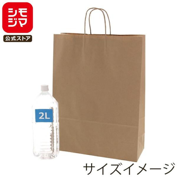 HEIKO 紙袋 手提げ紙袋 25チャームバッグ KA E未晒無地 幅380×マチ150×高500mm 50枚入 ブラウン