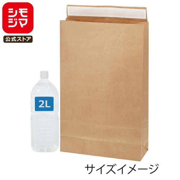 発送 梱包袋 ガゼット 封止めシール付き HEIKO 宅配袋 Eタイプ LL 未晒無地 幅320×マチ120×高500+ベロ50mm 50枚 シモジマコード：004192650