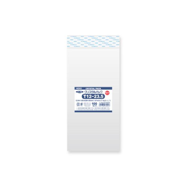 OPP袋 透明袋 長3封筒サイズ(A4三つ折り) 厚口 テープ付き 100枚入