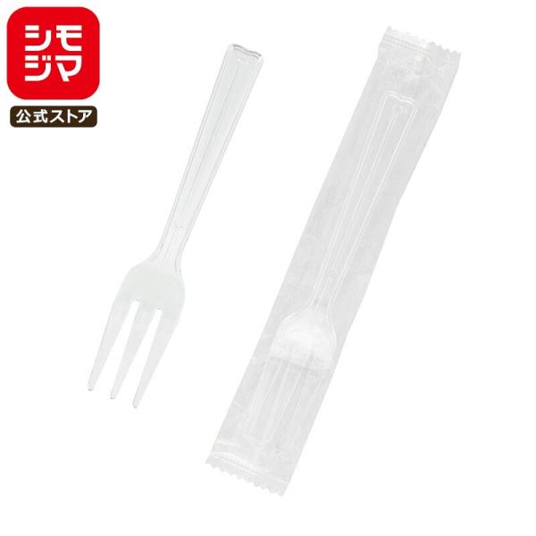 使い捨て カトラリー 個包装 100本入 プラスチックフォーク 12cm 透明 シモジマ HEIKO