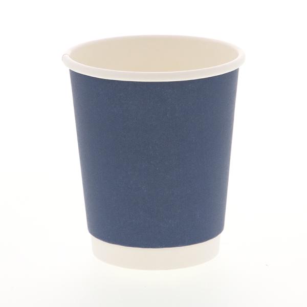 ★爆買★紙コップ 二重断熱カップ 8オンス(240ml) 口径80mm ネイビー 25個