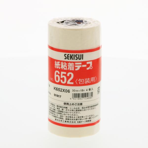 セキスイ 紙 粘着 テープ 4巻 No.652 30×18 K652X06 積水化学工業