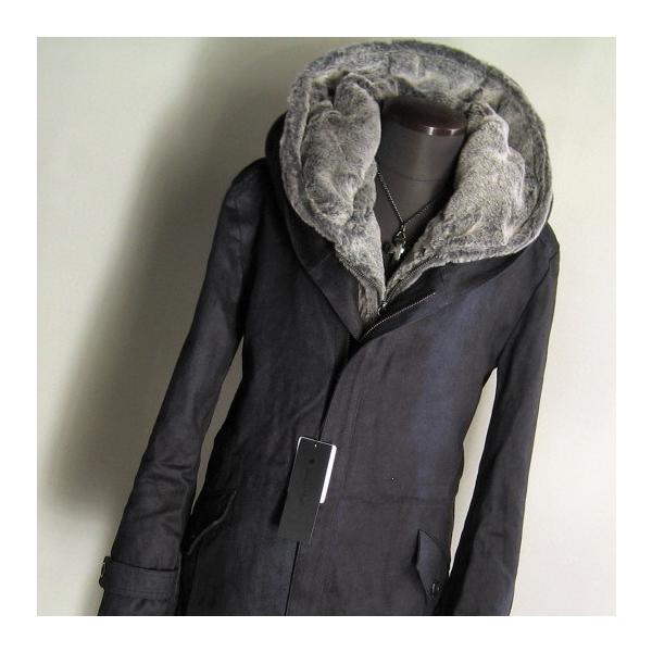 トルネードマート ヘビ柄ファー付きロングモッズコート