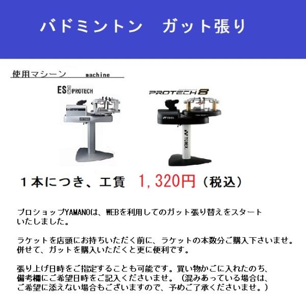 バドミントン ガット張り替え工賃 : プロショップヤマノ Yahoo!店