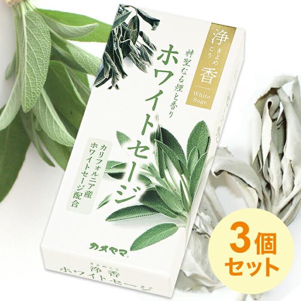 送料無料 ポスト投函 カメヤマ (/H) 3個セット 線香 お香 浄香 ホワイトセージ きよめこう ヨガ 掃除の後に 浄化 I1001-03-01