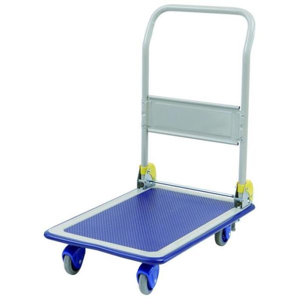 【メーカー直送品■３〜５営業日出荷予定】環境静音ハンドル折りたたみ指づめ防止イエローキャップ付L755xW480xH895mm床面高134mm自重11.5kg均等許容荷重150kg金沢車両