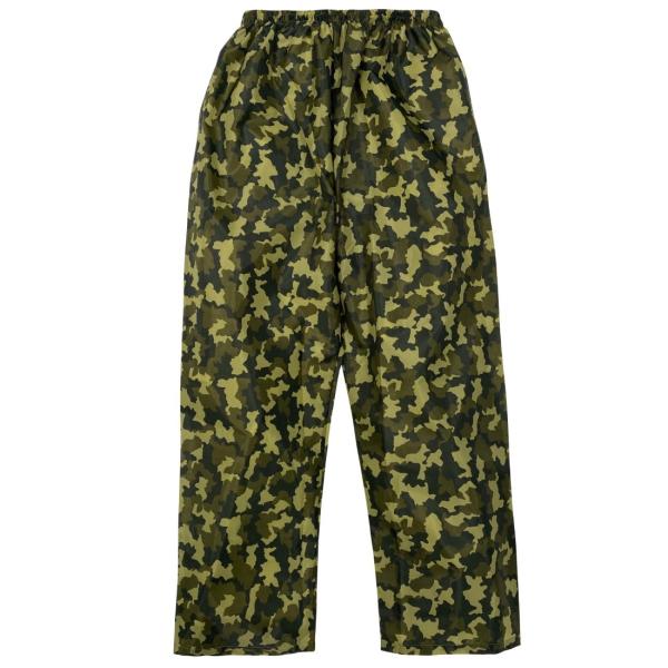 返品不可の商品です。【お取り寄せ品■３〜５営業日出荷予定】2タイプの迷彩柄！/ウエスト総ゴムのシンプルタイプです。材質 ポリエステル100％アクリルコーティングはっ水（水をはじきやすい）仕様 尻部ポケット付サイズ/適応身長(cm)/ズボン適...