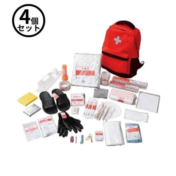 山善 (/AL) 4個以上注文用 防災バッグ30　防災グッズ ３０点セット 避難用品セット 避難リュック 軽量　防災リュック BBG-30R×4