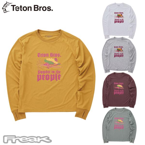 ティートンブロス ロングスリーブＴシャツ TetonBros Powder To The People L/S Tee アウトドア 長袖Ｔシャツ　