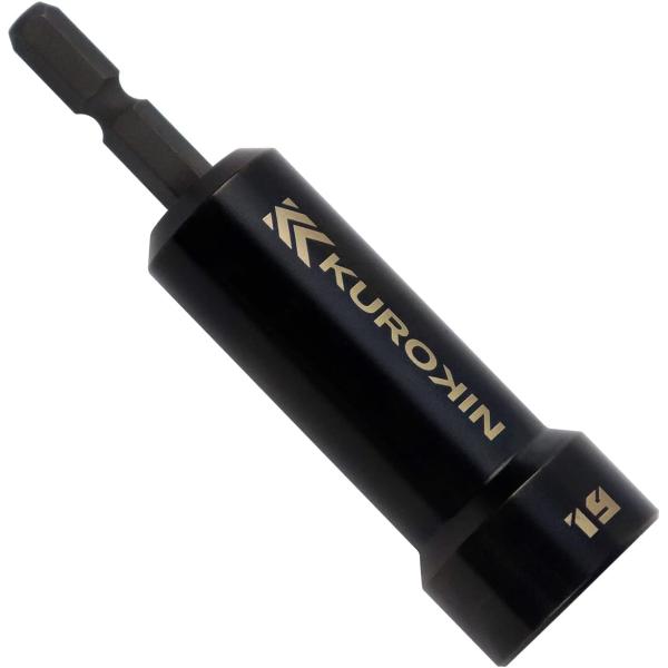 フジ矢 黒金 セミロングソケット 18Vインパクトドライバー対応 12角 19mm KUROKIN 512-19-BG 電気工事 配管工事 大工