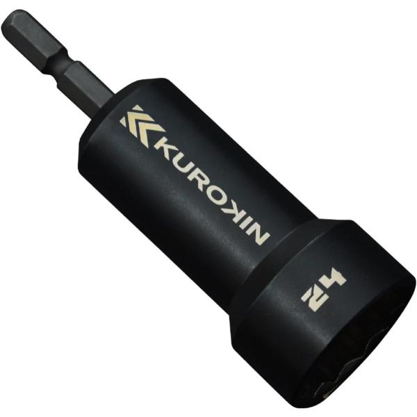 フジ矢 黒金 セミロングソケット 18Vインパクトドライバー対応 12角 24mm KUROKIN 512-24-BG 電気工事 配管工事 大工