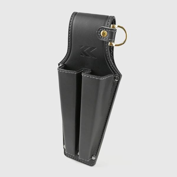 フジ矢 ドライバー2Pホルダー大 黒金 AH-31BG Light PU Leather シリーズ ライトPUレザー 工具差し 腰袋 KUROKIN
