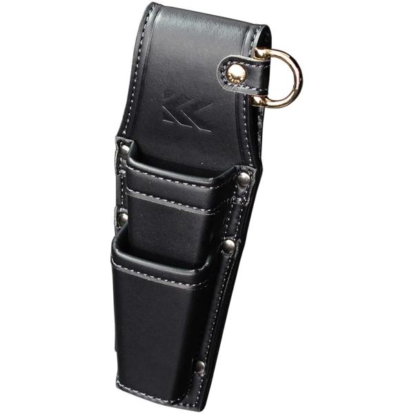 フジ矢 フジヤ ホルダー2段 黒金 AH-62BG Light PU Leather シリーズ ライトPUレザー ビス入れ 工具差し 腰袋 KUROKIN クロキン かっこいい