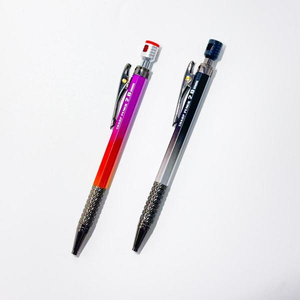 祥碩堂 ショウセキドウ 朱雀 限定カラー 建築用シャープペンシル 2.0mm 硬芯 500-HB-SB シルバーブラック HB / 500-R-GV ゴールドパープル 赤芯