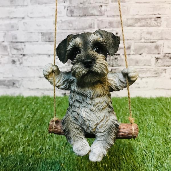 ブランコシュナウザー 犬 イヌ かわいい置物 おしゃれなアニマル