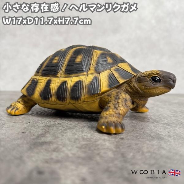 亀の置物 ヘルマンリクガメ 動物 かわいい 玄関 おしゃれ インテリア 庭 ガーデンオーナメント woobia ウービア