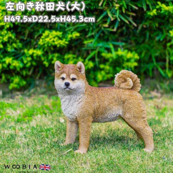置物 左向き秋田犬 大 犬グッズ 高さ45.3cm woobia 動物 おしゃれ