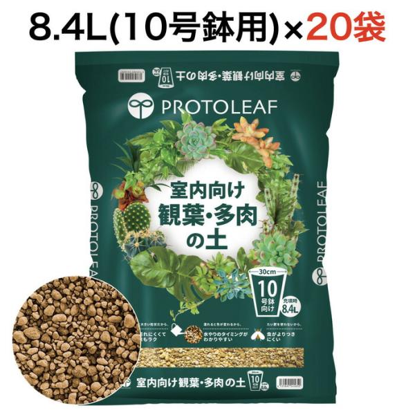 まとめ買い プロトリーフ 室内向け観葉・多肉の土10号鉢用 8.4L×20袋 観葉植物 多肉植物