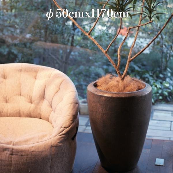 高級植木鉢 釉薬陶器 おしゃれ 大型 17号 ウーヌム ジャー トール 幅50cm 高さ70cm 丸型 寒冷地対応 観葉植物 サボテン 屋外 室内 兼用